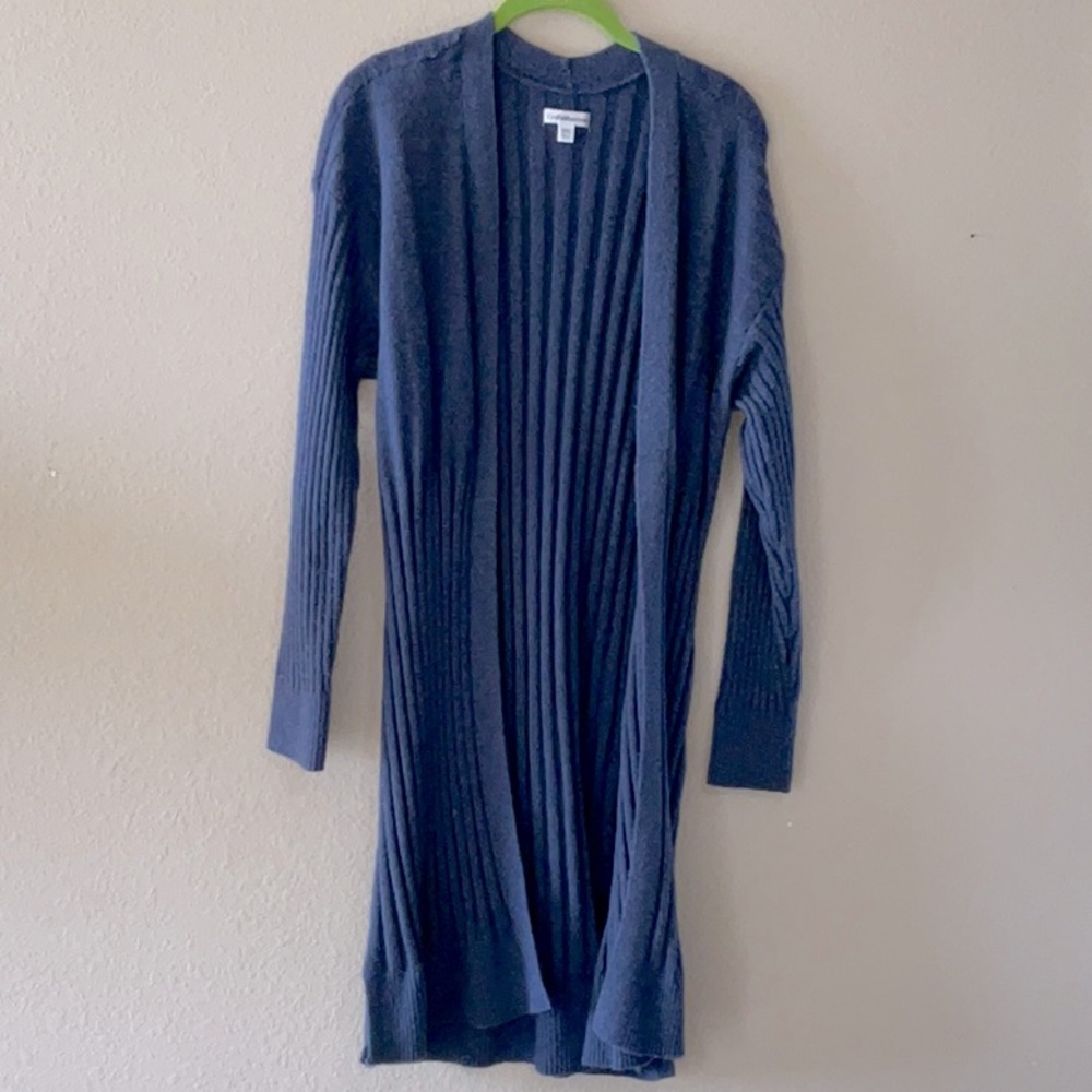 XXL Crafton borrow cardigan extra long sweater blue light blue grayish color